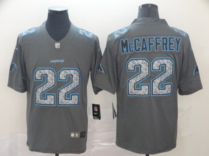 Men Carolina Panthers 22 Mccaffrey Nike Teams Gray Fashion Static Limited NFL Jersey